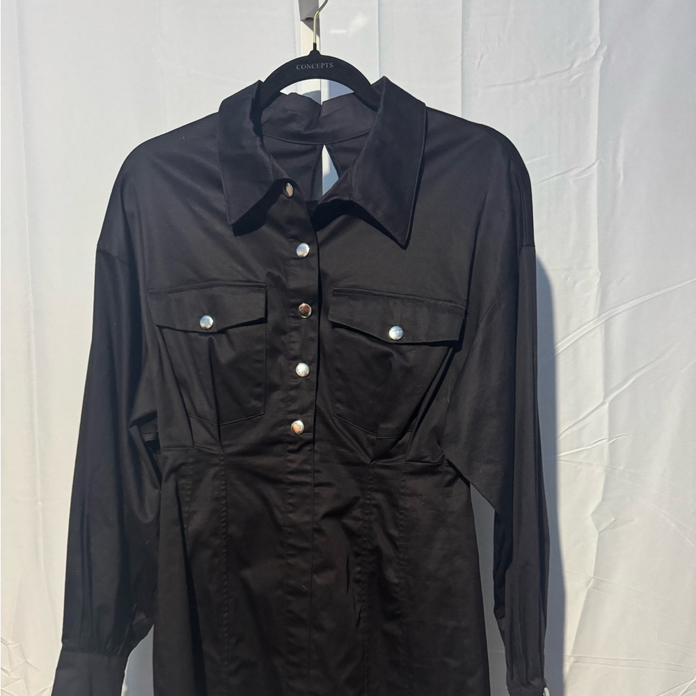 Bershka Black Mini Dress / Long Shirt - Size Small